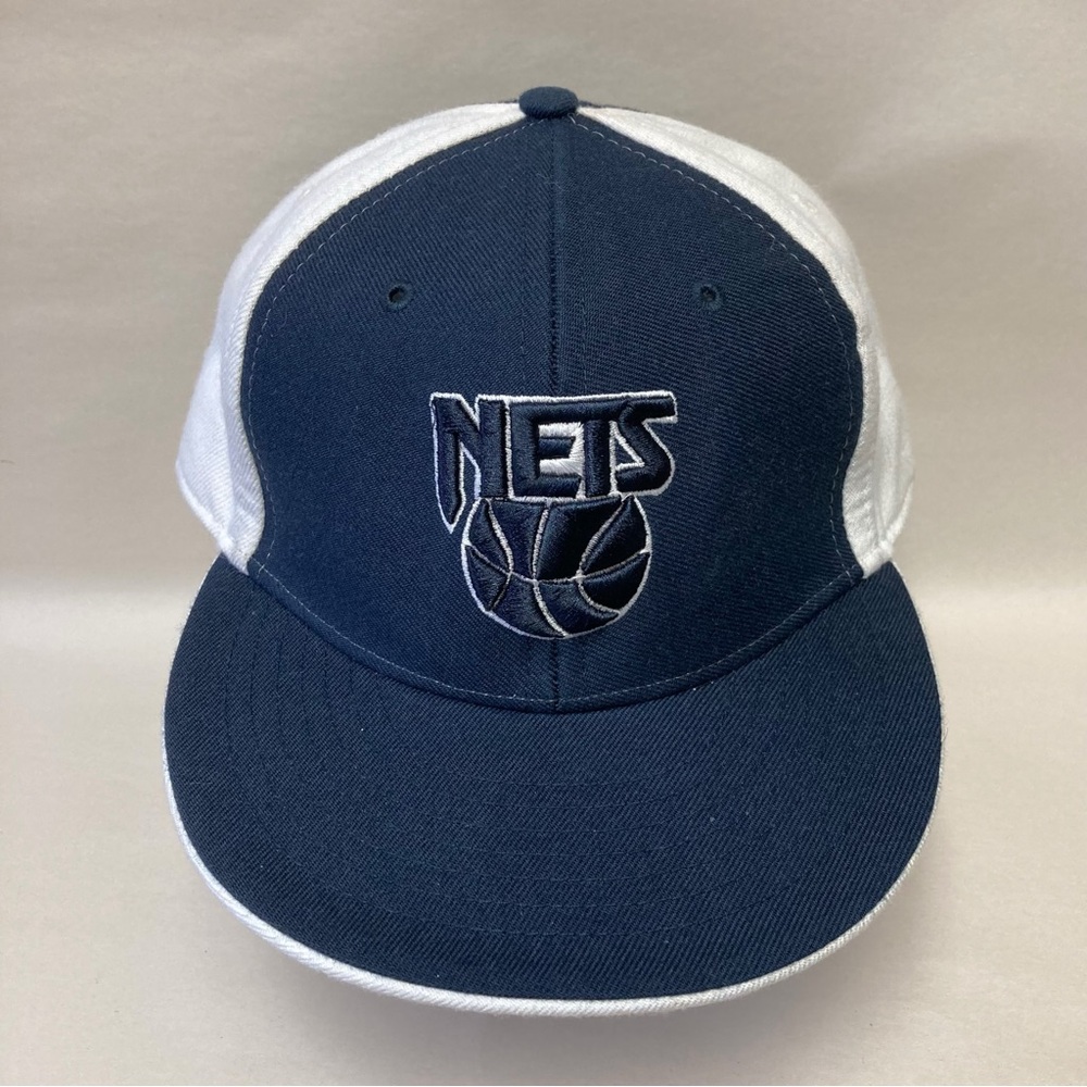Vintage New Jersey Nets NBA Hardwood Classics Hat Navy Blue and White Size XXL
